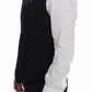 Black Striped Wool Logo Vest Gilet Weste