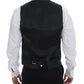 Gray Striped Wool Single Breasted Vest