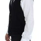 Black Cotton Single Breasted Vest Gilet