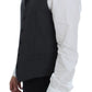 Gray Striped Wool Single Breasted Vest