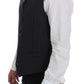 Gray Striped Wool Logo Vest Gilet Weste