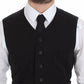Black Flax Cotton Dress Vest Blazer