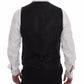 Black Striped Wool Logo Vest Gilet Weste