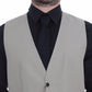 Beige Cotton Silk Blend Dress Vest Blazer