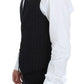 Black Striped Stretch Dress Vest Gilet