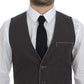 Gray Polka Dot Dress Vest Gilet Weste