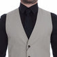 Beige Silk Blend Dress Formal Vest Gilet