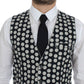 Blue Polka Dot Dress Vest Gilet Weste