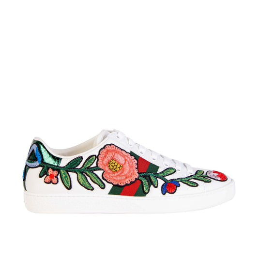 Chic Embroidered Ace Leather Sneakers