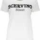 Chic White Tee with Contrasting Embroidery Detail