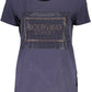 Elegant Glitter Logo Tee with Wide Neckline