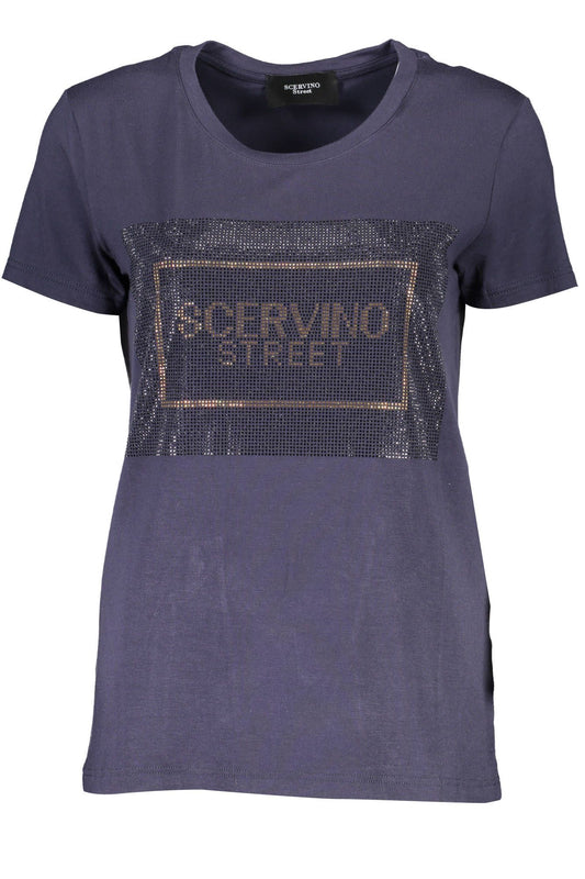 Elegant Glitter Logo Tee with Wide Neckline