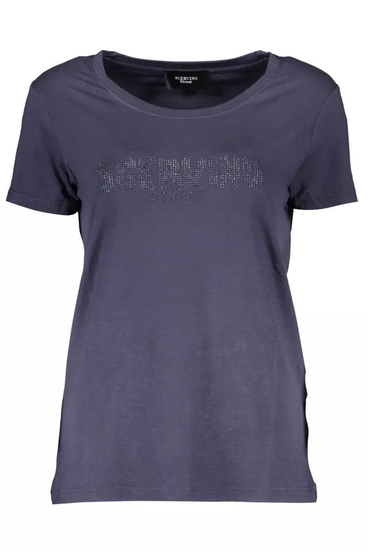 Elegant Blue Glitter Logo Tee