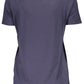 Glittering Blue Tee with Wide Neckline