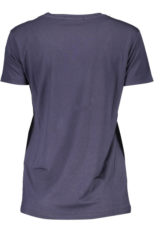 Elegant Glitter Logo Tee with Wide Neckline