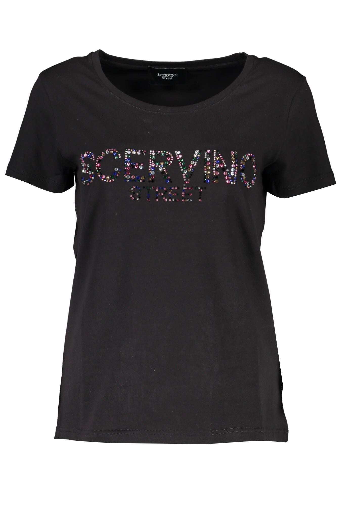 Glitter-Embellished Crew Neck Tee