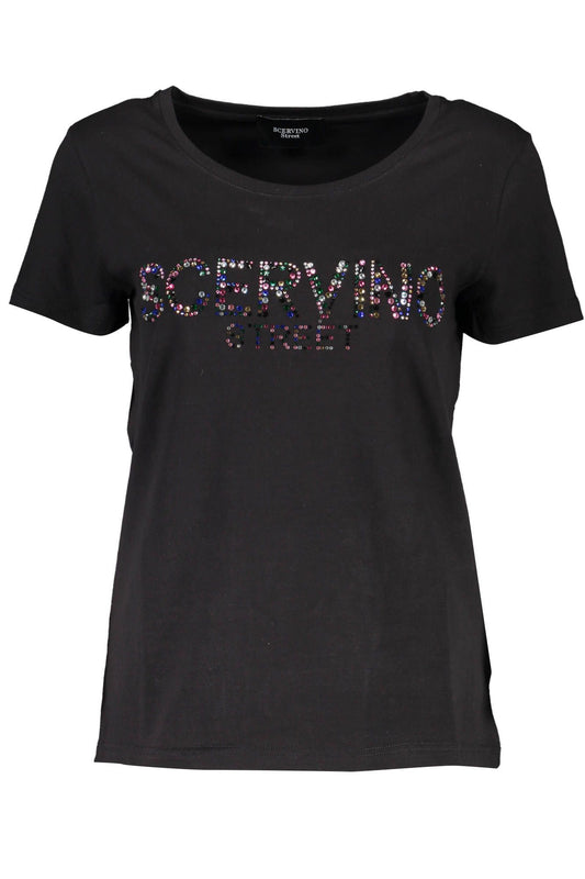 Glitter-Embellished Crew Neck Tee