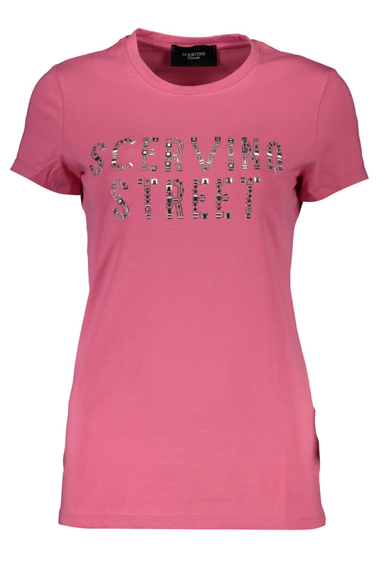 Glittery Pink Crew Neck T-Shirt