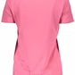 Chic Pink Embroidered Tee with Contrasting Details