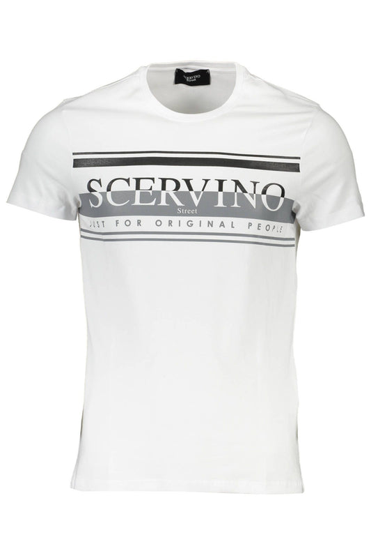 Elegant White Printed Crew Neck Tee