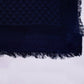 Elegant Blue Viscose Stole - Exquisite Italian Craft