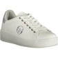 Chic White Embroidered Lace-Up Sneakers