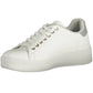 Chic White Embroidered Lace-Up Sneakers
