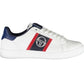 Sleek White Lace-Up Sports Sneakers