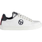 Sleek White Polyester Sneakers with Embroidery
