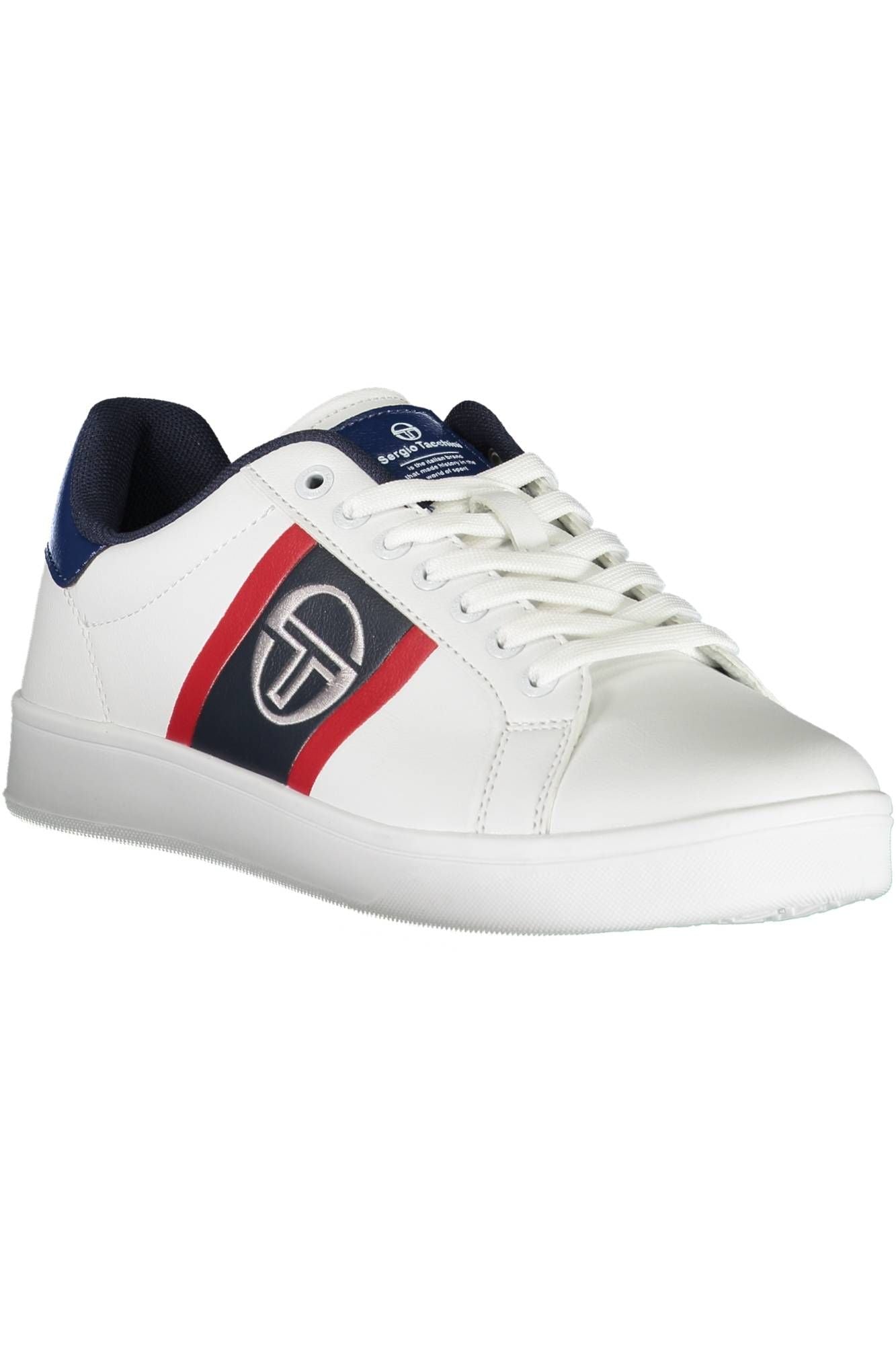 Sleek White Lace-Up Sports Sneakers