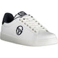 Sleek White Polyester Sneakers with Embroidery