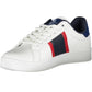 Sleek White Lace-Up Sports Sneakers