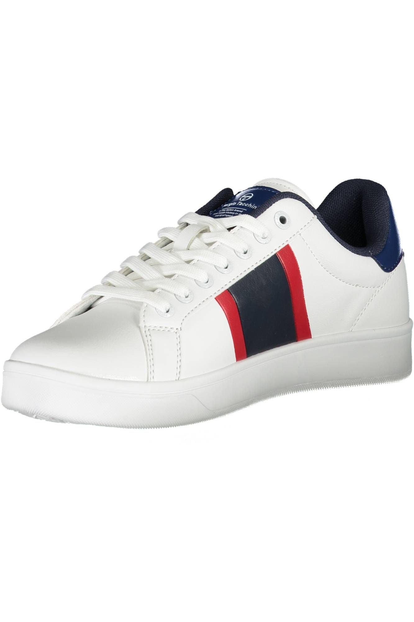 Sleek White Lace-Up Sports Sneakers