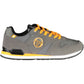 Chic Gray Polyester Sneakers with Contrasting Accents