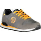 Chic Gray Polyester Sneakers with Contrasting Accents