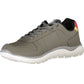 Sleek Gray Sports Sneakers with Contrasting Details