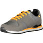 Chic Gray Polyester Sneakers with Contrasting Accents