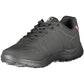 Sleek Black Lace-Up Sports Sneakers