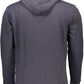 Blue Hooded Zip-Up Cotton Sweater