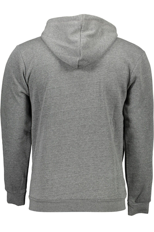 Elegant Gray Hooded Zip Sweatshirt