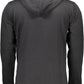 Elegant Black Hooded Zip Sweatshirt
