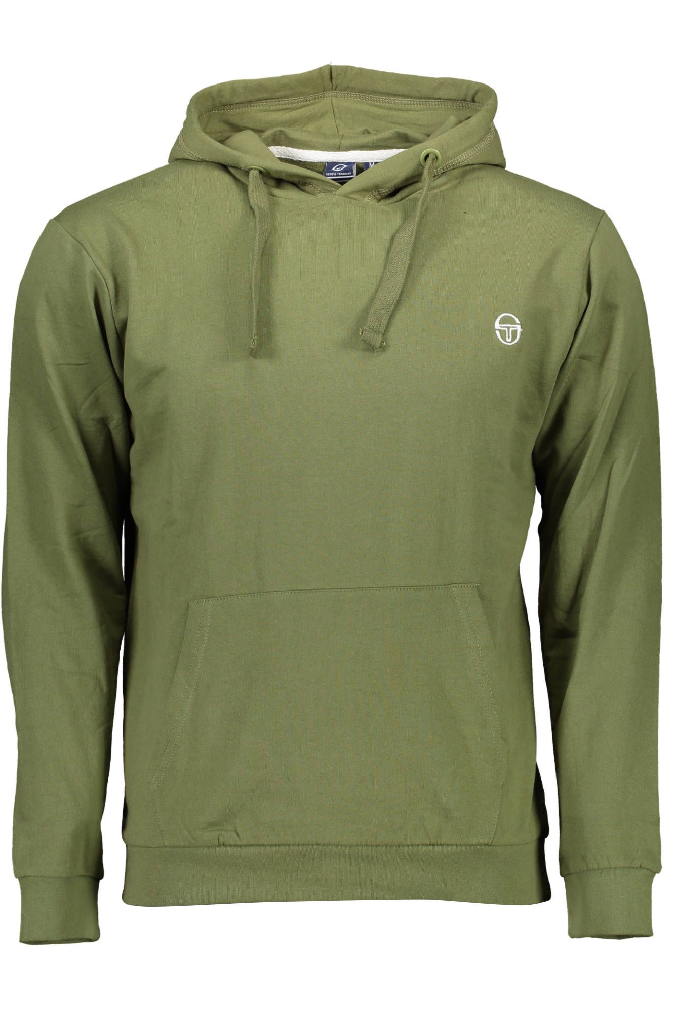 Green Cotton Hooded Sweatshirt with Logo Embroidery