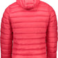 Elegant Red Hooded Jacket with Sleek Zip Detail