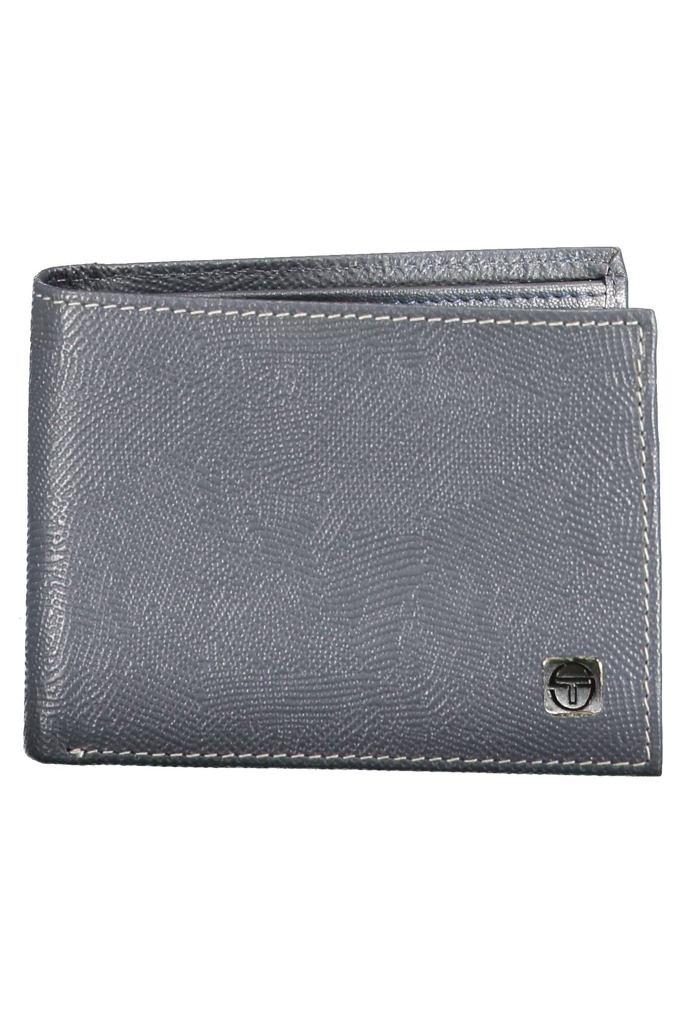 Elegant Blue Leather Wallet with Logo