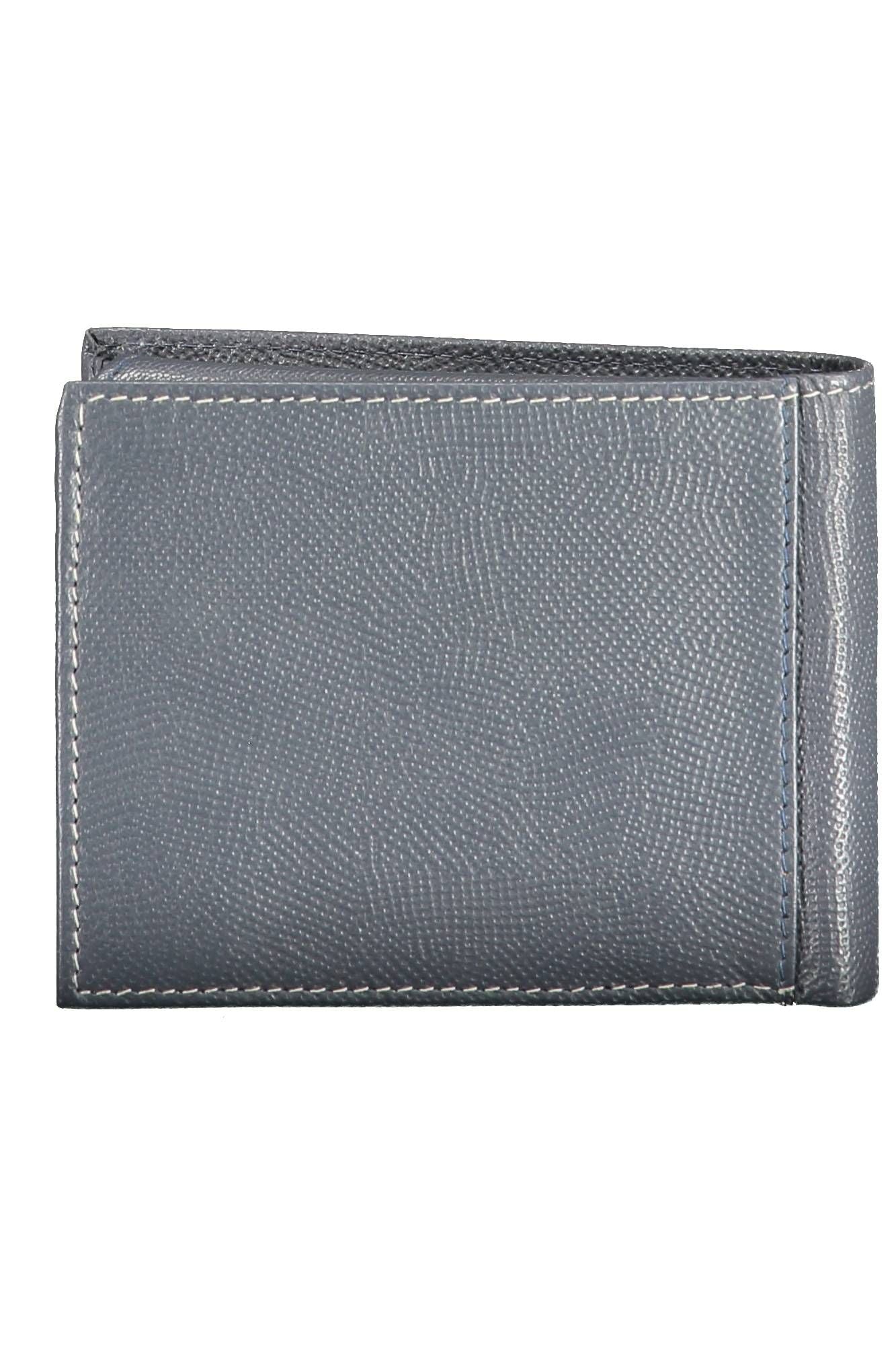 Elegant Blue Leather Wallet with Logo