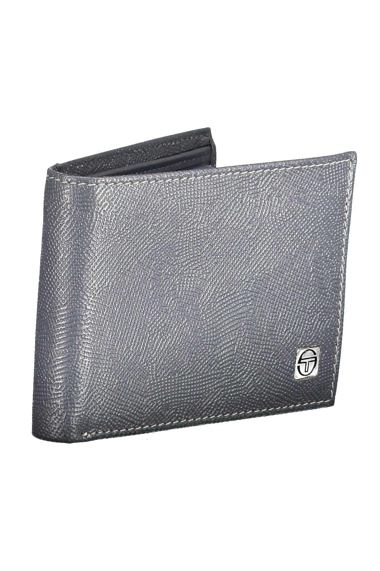 Elegant Blue Leather Wallet with Logo