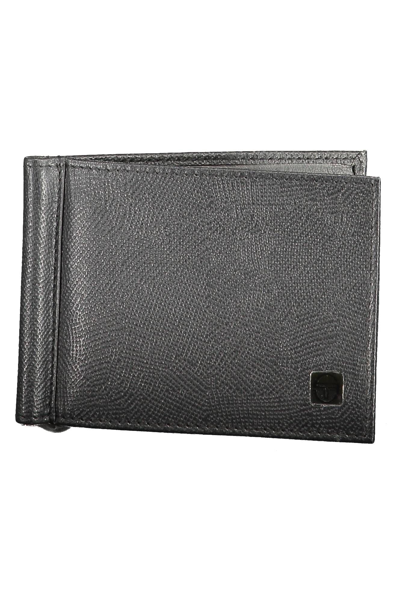 Elegant Black Leather Money Clip Wallet