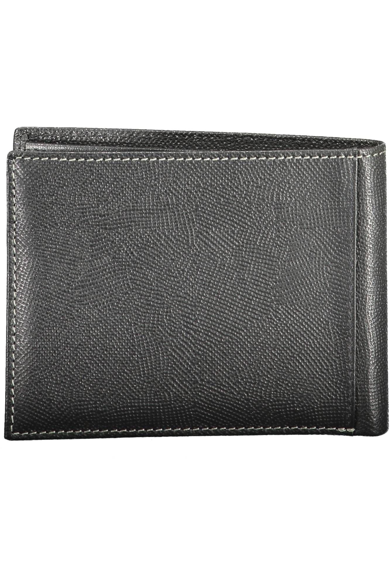 Sleek Black Leather Dual-Compartment Wallet