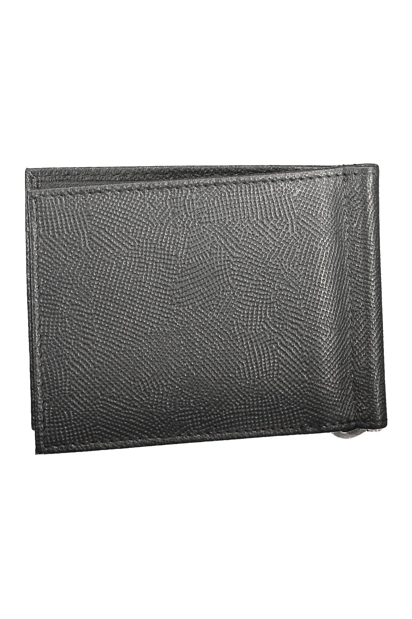 Elegant Black Leather Money Clip Wallet