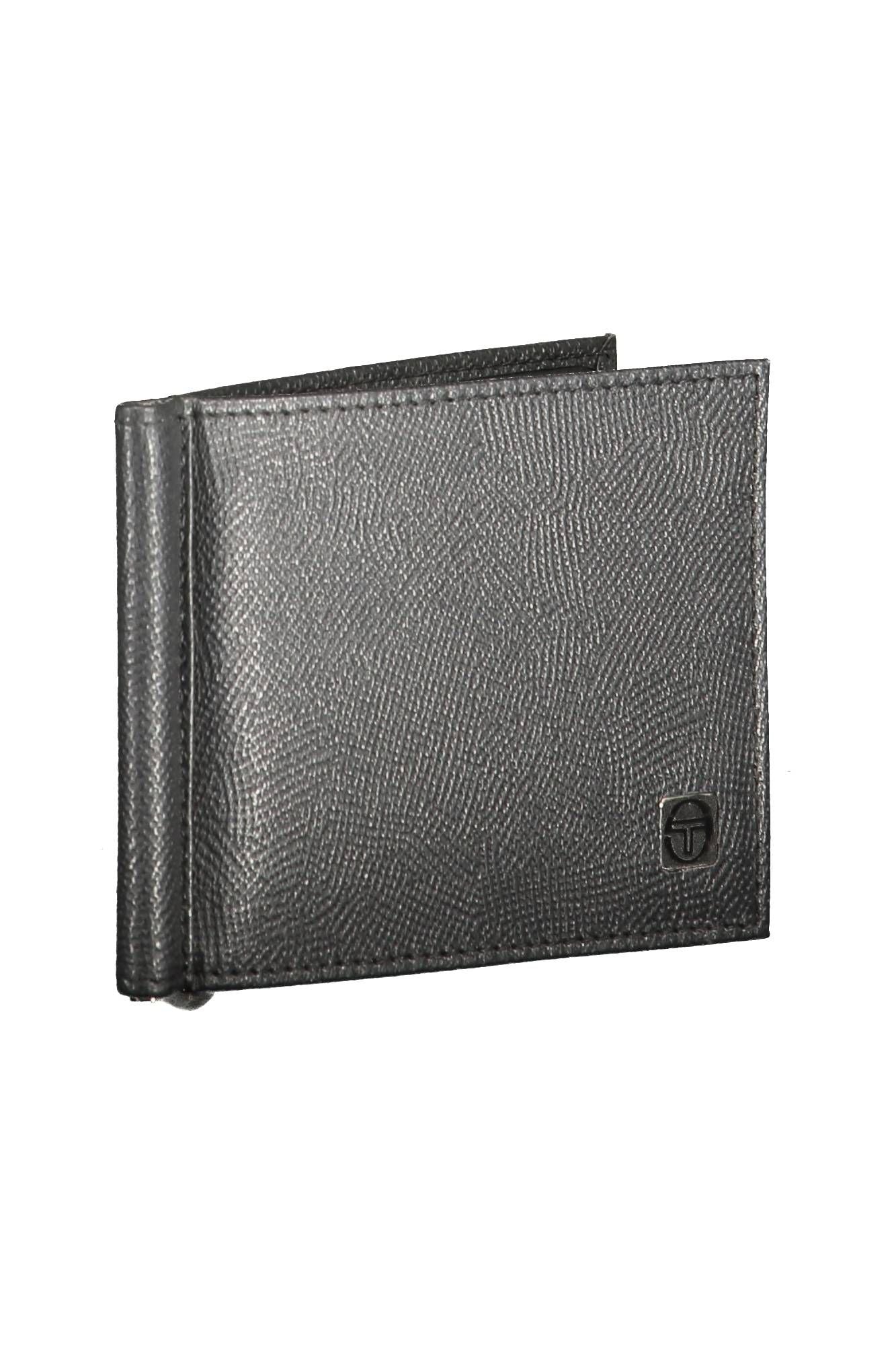 Elegant Black Leather Money Clip Wallet